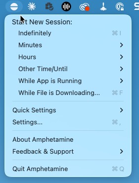 Screenshot of Amphetamine app