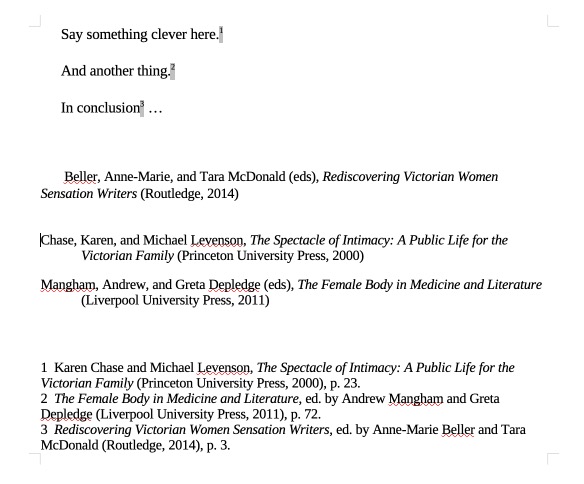 Screenshot of final document with citations and bibliography