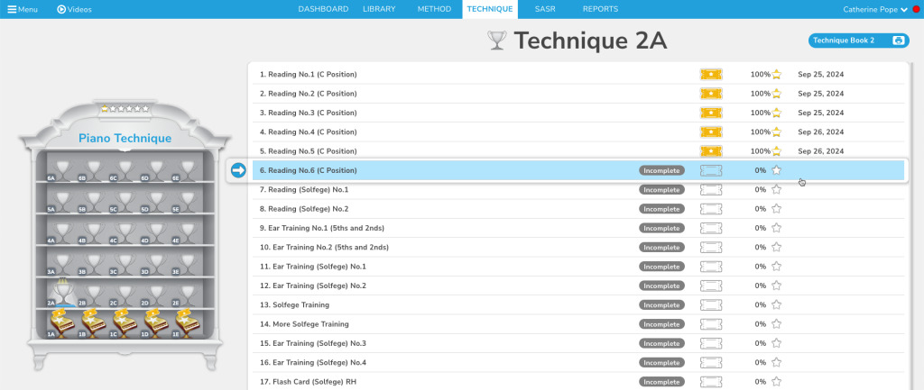 Screenshot of Piano Marvel