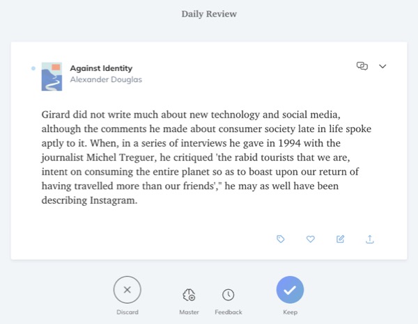 Screenshot of Readwise Daily Review