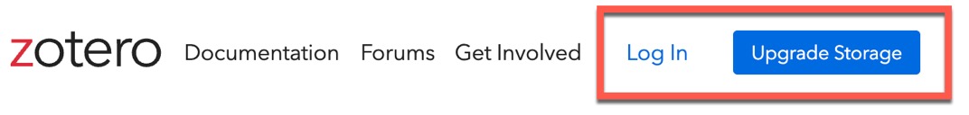 Screenshot of Zotero homepage